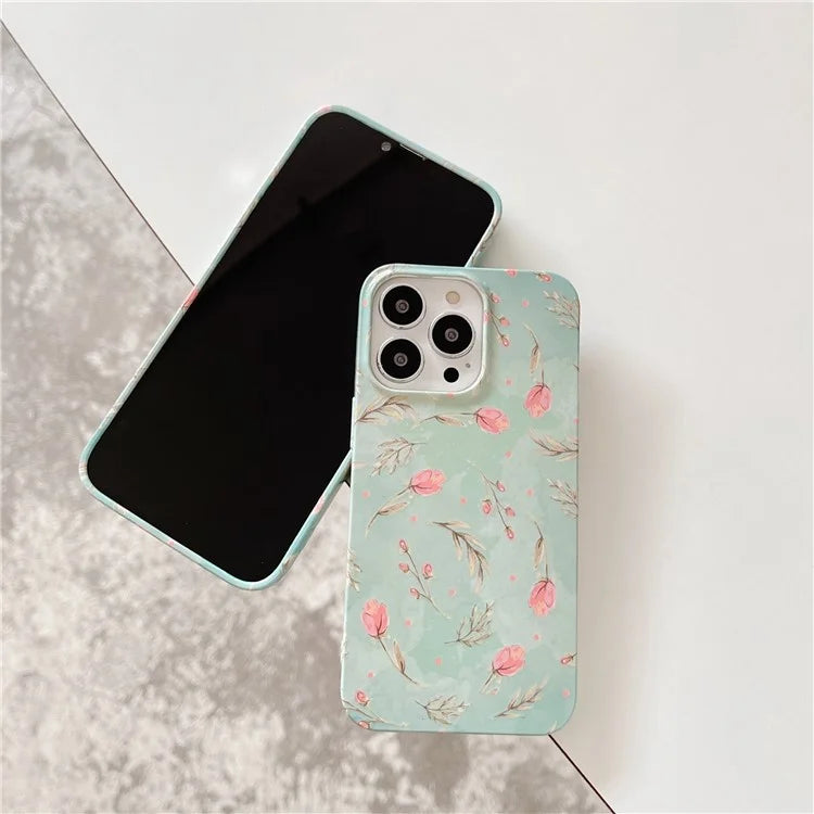 ARU For iPhone 13 Pro 6.1 inch TPU Case Stylish Water Transfer Printing Phone Cover