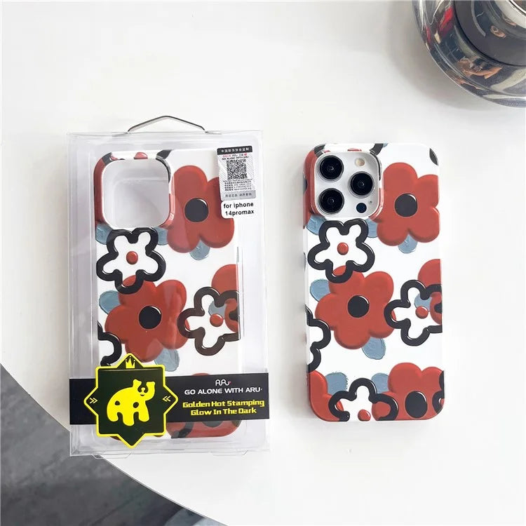 ARU For iPhone 14 Pro Slim-Fit TPU Phone Case Water Transfer Printing Phone Cover