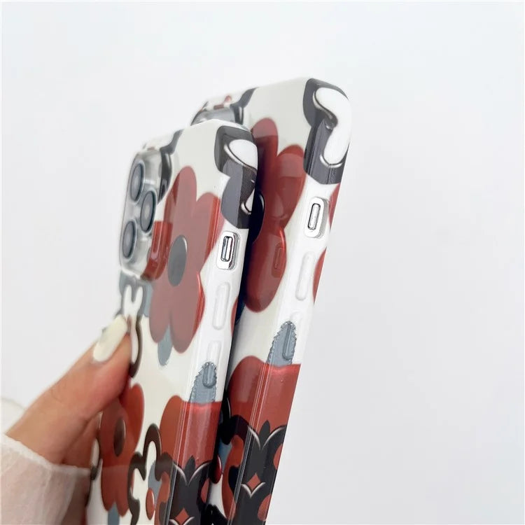 ARU For iPhone 13 Pro Max 6.7 inch Case Stylish Water Transfer Printing Glossy TPU Phone Cover