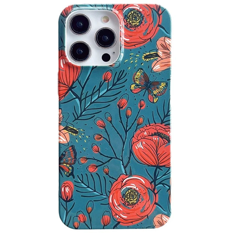 ARU For iPhone 13 Pro Max 6.7 inch Case Stylish Water Transfer Printing Glossy TPU Phone Cover