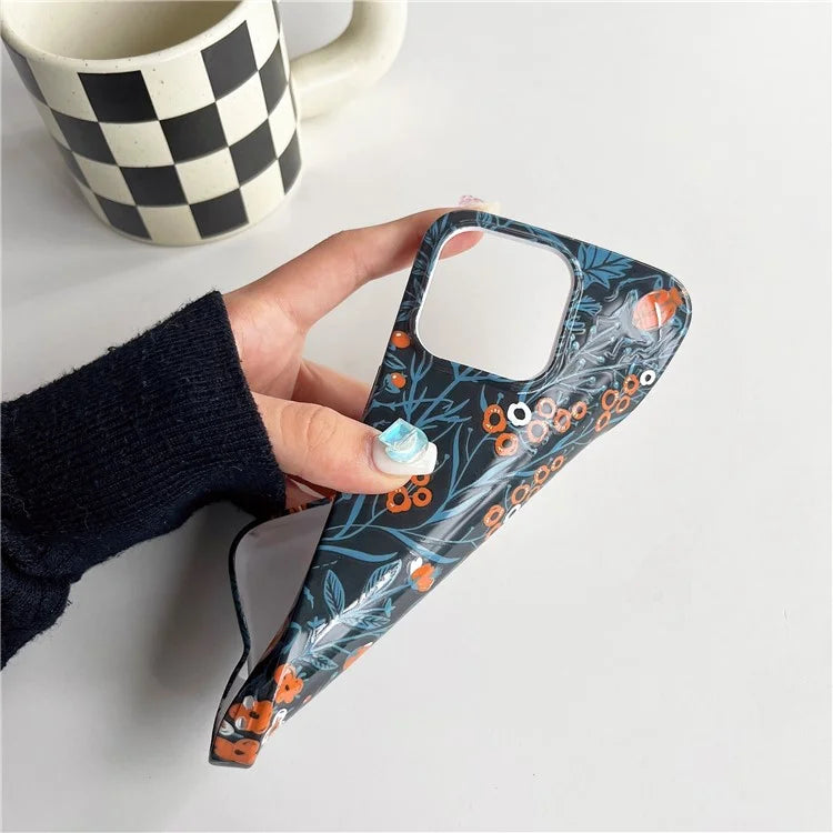 ARU For iPhone 13 Pro Max 6.7 inch Case Stylish Water Transfer Printing Glossy TPU Phone Cover