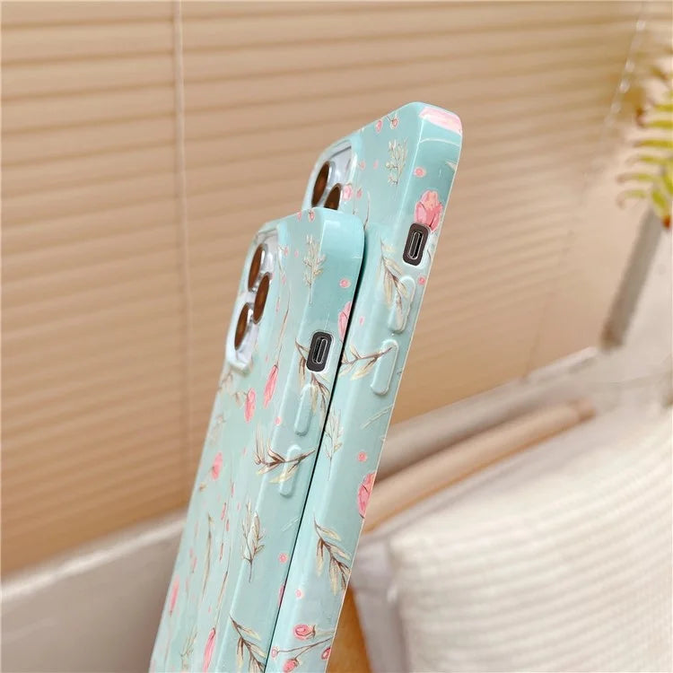 ARU For iPhone 13 Pro Max 6.7 inch Case Stylish Water Transfer Printing Glossy TPU Phone Cover