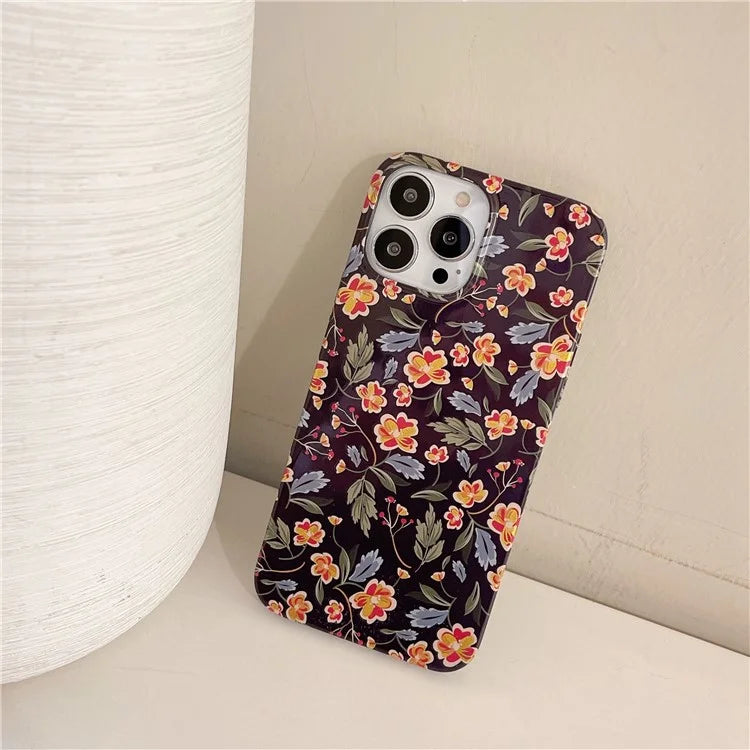 ARU For iPhone 13 Pro Max 6.7 inch Case Stylish Water Transfer Printing Glossy TPU Phone Cover