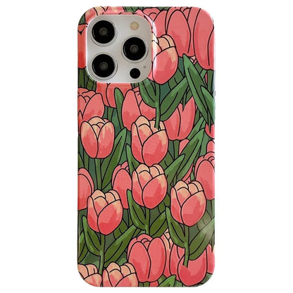 ARU For iPhone 13 Pro Max 6.7 inch Case Stylish Water Transfer Printing Glossy TPU Phone Cover