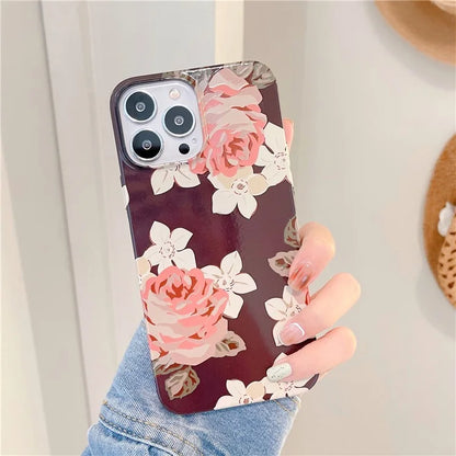 ARU For iPhone 13 Pro Max 6.7 inch Case Stylish Water Transfer Printing Glossy TPU Phone Cover