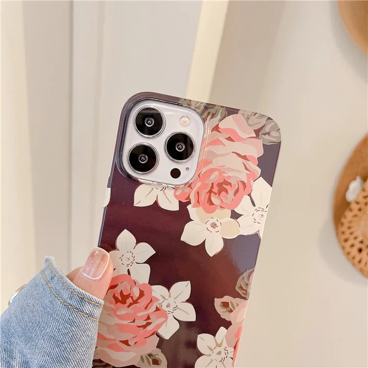 ARU For iPhone 13 Pro Max 6.7 inch Case Stylish Water Transfer Printing Glossy TPU Phone Cover