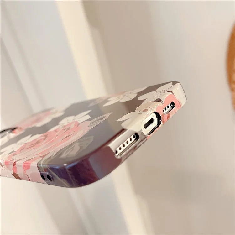 ARU For iPhone 13 Pro Max 6.7 inch Case Stylish Water Transfer Printing Glossy TPU Phone Cover