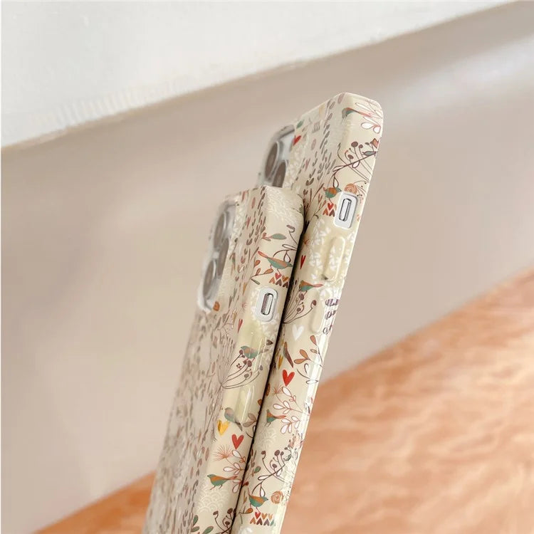 ARU For iPhone 13 Pro Max 6.7 inch Case Stylish Water Transfer Printing Glossy TPU Phone Cover