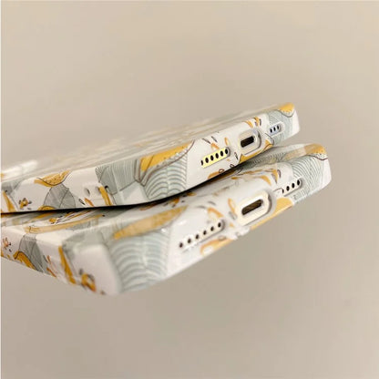 ARU For iPhone 14 Pro Max TPU Drop Proof Phone Case Water Transfer Printing Phone Cover