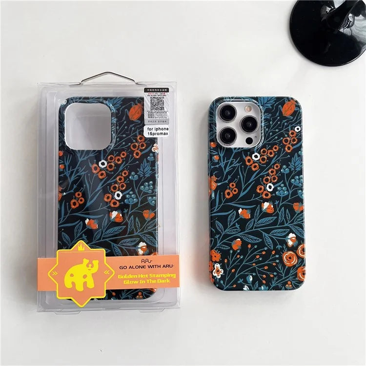 ARU For iPhone 15 Pro Drop Proof Phone Case Water Transfer Printing TPU Back Cover
