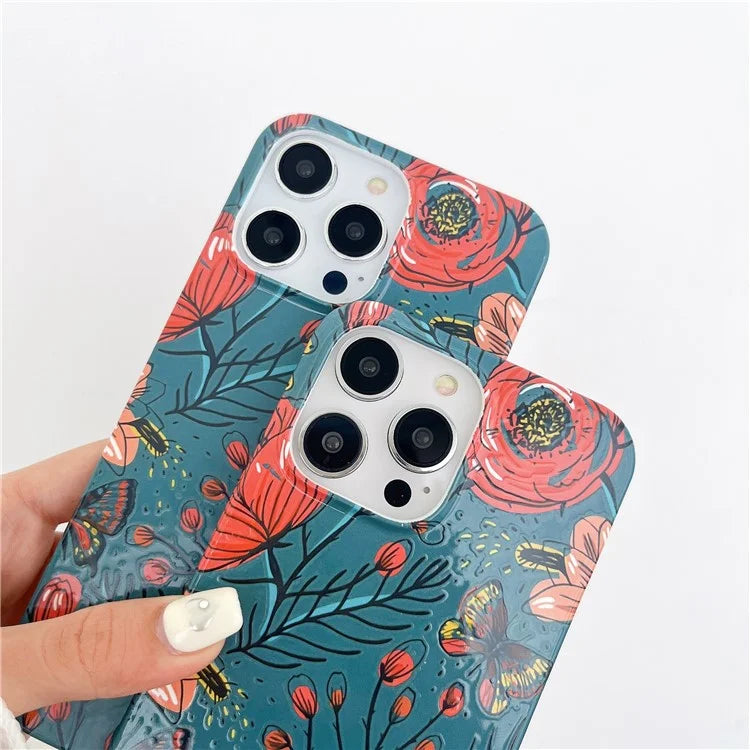 ARU For iPhone 15 Pro Max Case Stylish Pattern Water Transfer Printing Soft TPU Phone Cover
