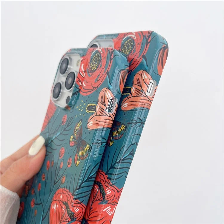 ARU For iPhone 15 Pro Max Case Stylish Pattern Water Transfer Printing Soft TPU Phone Cover