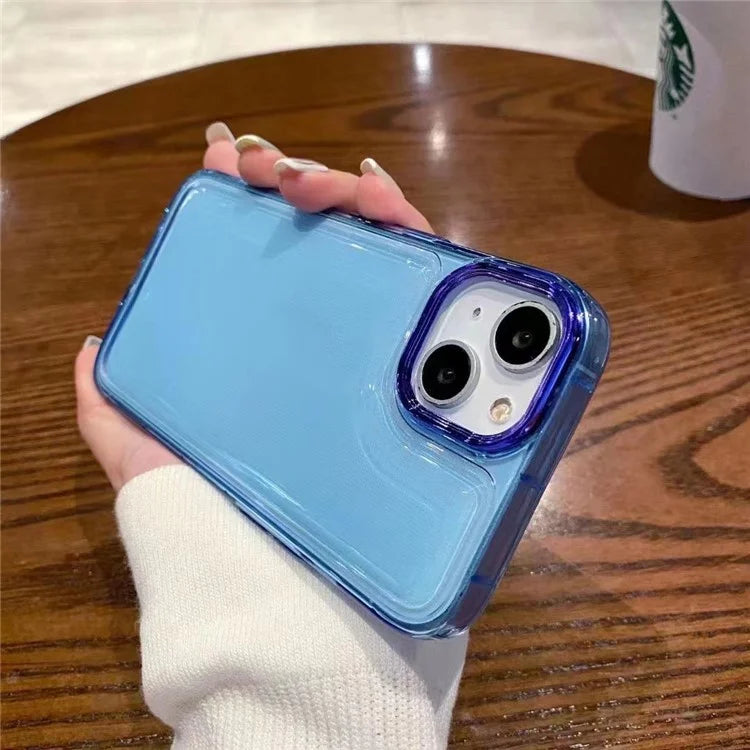 For iPhone 13 Case PC+TPU Phone Protective Cover Shockproof Air Cushion Transparent Phone Shell