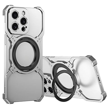 For iPhone 13 Pro Bumper Case Compatible with MagSafe Rotation Kickstand Metal Frameless Phone Cover
