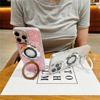 For iPhone 14 Pro Max Compatible with MagSafe Phone Case Epoxy TPU+Acrylic Phone Cover