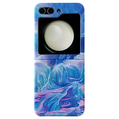 For Samsung Galaxy Z Flip5 5G Case Starry Sky Marble Pattern Water Transfer Printing PC Phone Cover