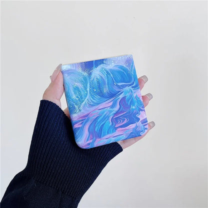 For Samsung Galaxy Z Flip5 5G Case Starry Sky Marble Pattern Water Transfer Printing PC Phone Cover