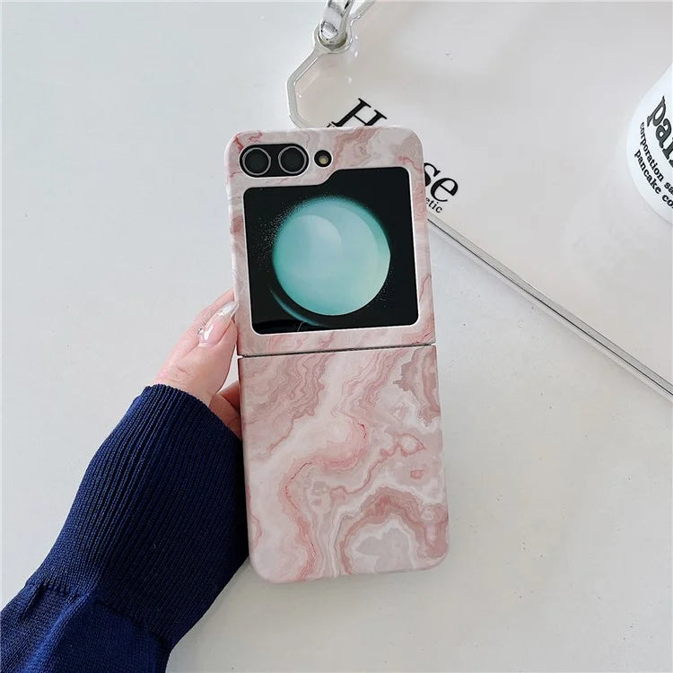 For Samsung Galaxy Z Flip5 5G Case Starry Sky Marble Pattern Water Transfer Printing PC Phone Cover