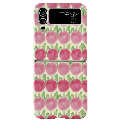 For Samsung Galaxy Z Flip4 5G Peach Pattern Phone Case PC Phone Shell Foldable Phone Cover