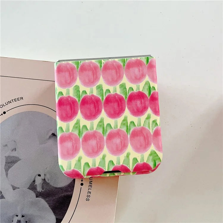 For Samsung Galaxy Z Flip4 5G Peach Pattern Phone Case PC Phone Shell Foldable Phone Cover
