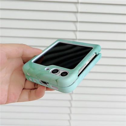 For Samsung Galaxy Z Flip5 5G Hard PC Case Marble Pattern Water Transfer Printing Phone Cover