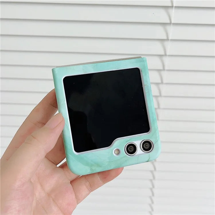 For Samsung Galaxy Z Flip5 5G Hard PC Case Marble Pattern Water Transfer Printing Phone Cover