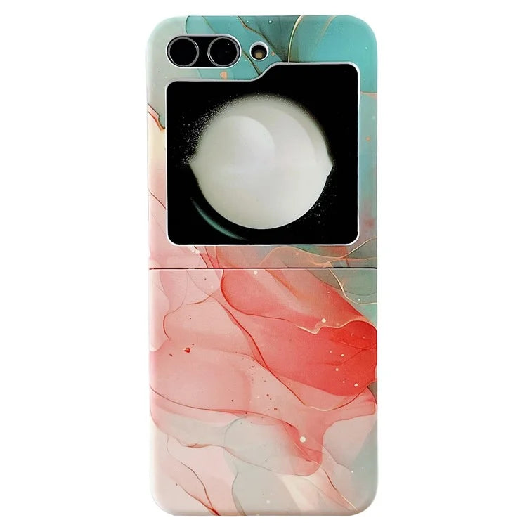 For Samsung Galaxy Z Flip5 5G Cover Watercolor Marble Pattern Water Transfer Printing Protective Phone Shell