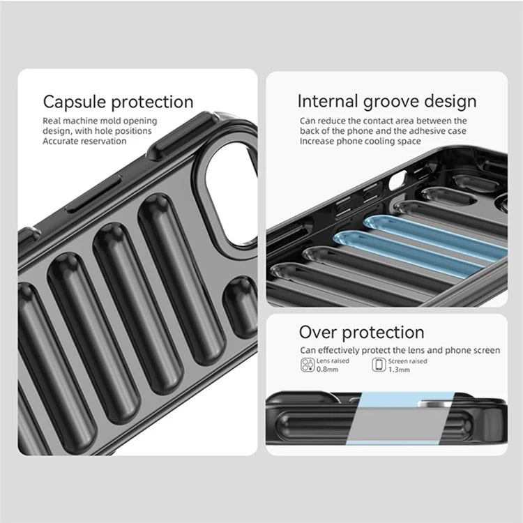 Capsule Series for iPhone SE (2024) Case Soft TPU Ribbed Anti-Drop Phone Cover