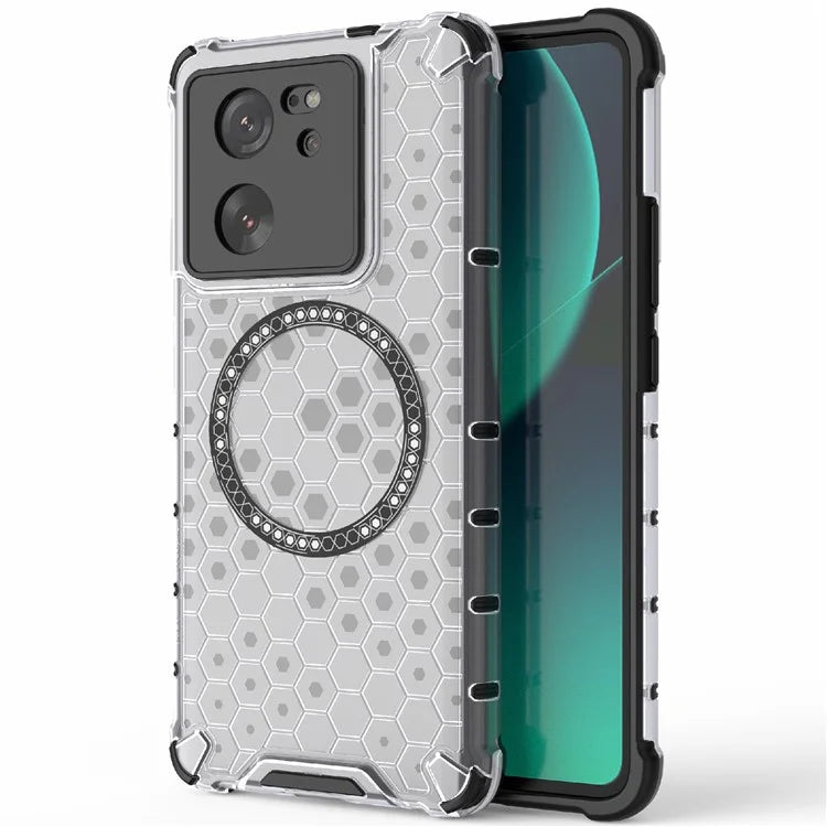 For Xiaomi Redmi K60 Ultra / 13T / 13T Pro Case Honeycomb TPU+PC Phone Cases Compatible with MagSafe