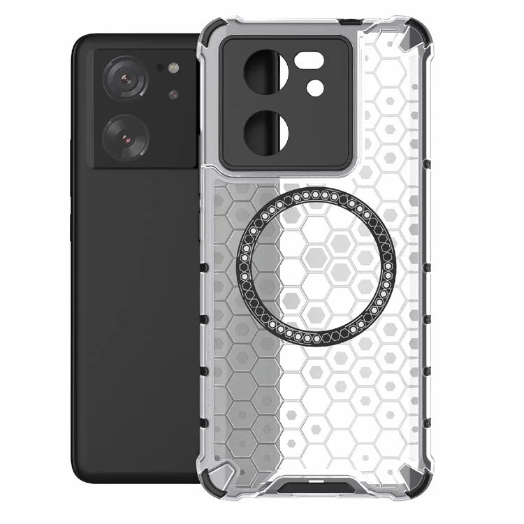 For Xiaomi Redmi K60 Ultra / 13T / 13T Pro Case Honeycomb TPU+PC Phone Cases Compatible with MagSafe