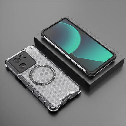 For Xiaomi Redmi K60 Ultra / 13T / 13T Pro Case Honeycomb TPU+PC Phone Cases Compatible with MagSafe