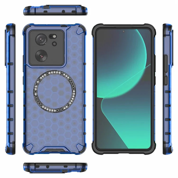 For Xiaomi Redmi K60 Ultra / 13T / 13T Pro Case Honeycomb TPU+PC Phone Cases Compatible with MagSafe