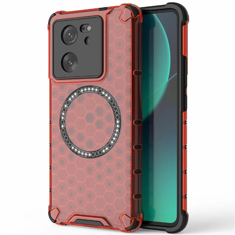 For Xiaomi Redmi K60 Ultra / 13T / 13T Pro Case Honeycomb TPU+PC Phone Cases Compatible with MagSafe