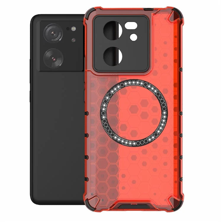 For Xiaomi Redmi K60 Ultra / 13T / 13T Pro Case Honeycomb TPU+PC Phone Cases Compatible with MagSafe