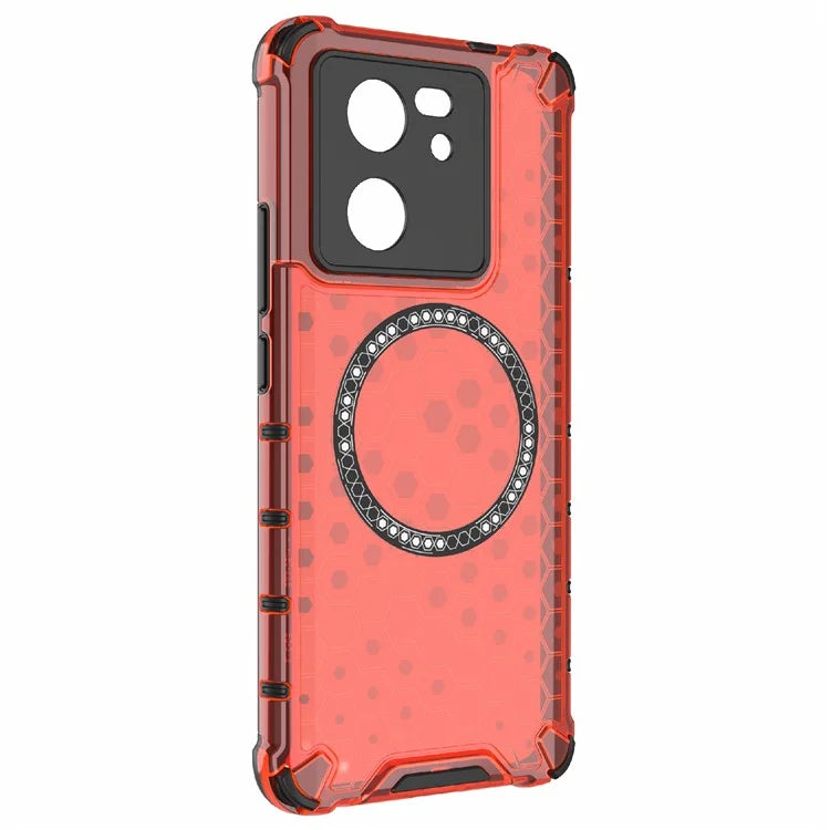 For Xiaomi Redmi K60 Ultra / 13T / 13T Pro Case Honeycomb TPU+PC Phone Cases Compatible with MagSafe