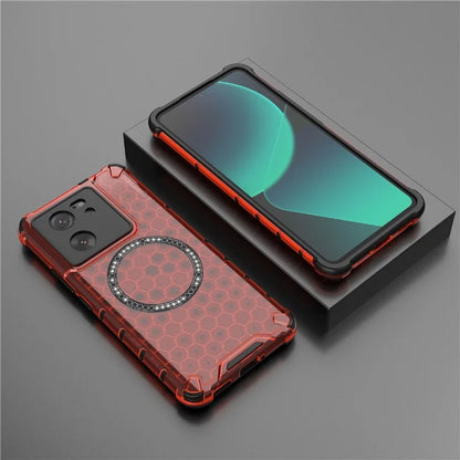 For Xiaomi Redmi K60 Ultra / 13T / 13T Pro Case Honeycomb TPU+PC Phone Cases Compatible with MagSafe