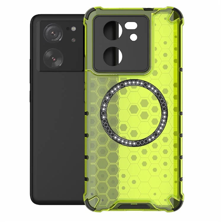 For Xiaomi Redmi K60 Ultra / 13T / 13T Pro Case Honeycomb TPU+PC Phone Cases Compatible with MagSafe