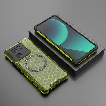 For Xiaomi Redmi K60 Ultra / 13T / 13T Pro Case Honeycomb TPU+PC Phone Cases Compatible with MagSafe