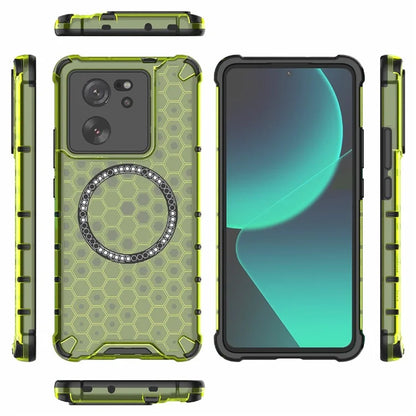 For Xiaomi Redmi K60 Ultra / 13T / 13T Pro Case Honeycomb TPU+PC Phone Cases Compatible with MagSafe