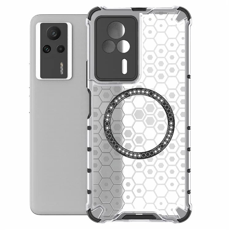 For Xiaomi Redmi K60E 5G Magnetic Case Reinforced Corners TPU+PC Honeycomb Phone Cover