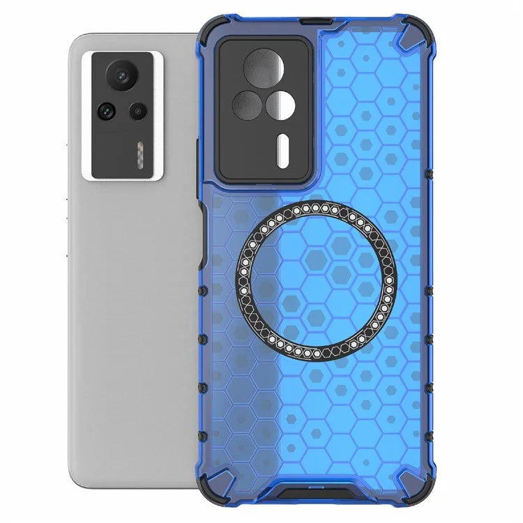 For Xiaomi Redmi K60E 5G Magnetic Case Reinforced Corners TPU+PC Honeycomb Phone Cover