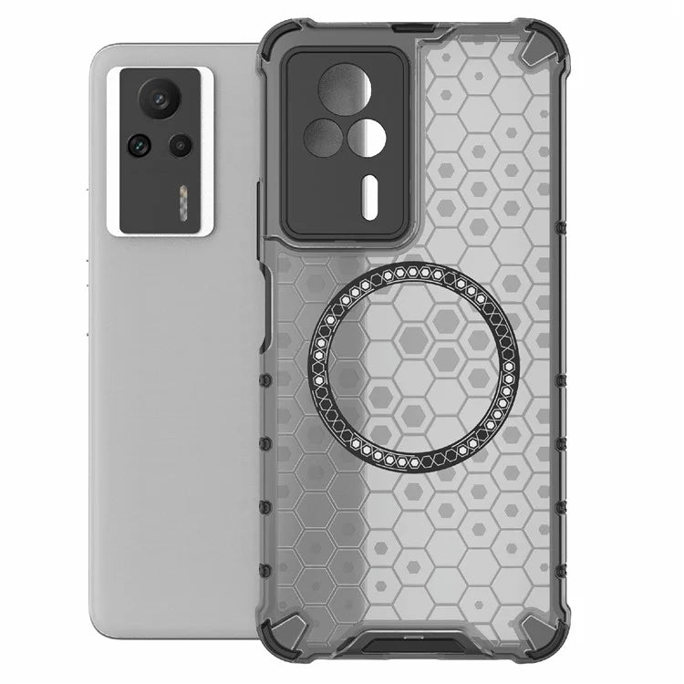 For Xiaomi Redmi K60E 5G Magnetic Case Reinforced Corners TPU+PC Honeycomb Phone Cover
