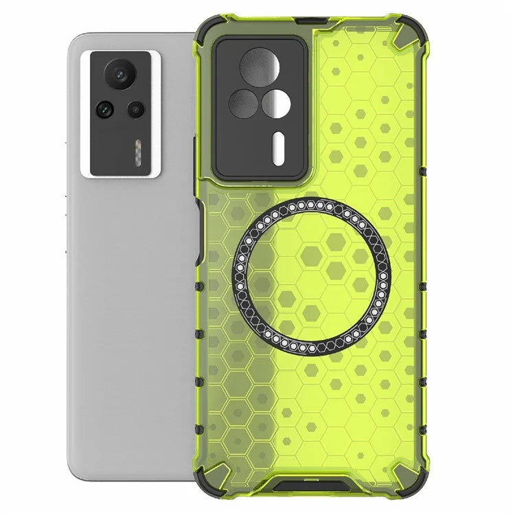 For Xiaomi Redmi K60E 5G Magnetic Case Reinforced Corners TPU+PC Honeycomb Phone Cover