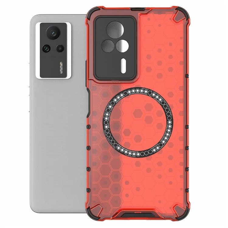 For Xiaomi Redmi K60E 5G Magnetic Case Reinforced Corners TPU+PC Honeycomb Phone Cover