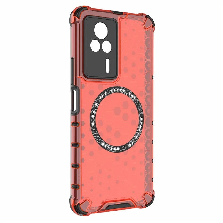 For Xiaomi Redmi K60E 5G Magnetic Case Reinforced Corners TPU+PC Honeycomb Phone Cover