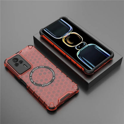 For Xiaomi Redmi K60E 5G Magnetic Case Reinforced Corners TPU+PC Honeycomb Phone Cover