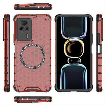 For Xiaomi Redmi K60E 5G Magnetic Case Reinforced Corners TPU+PC Honeycomb Phone Cover