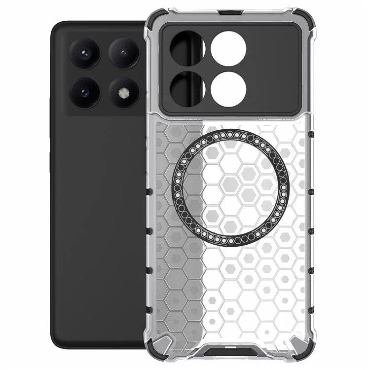 For Xiaomi Redmi K70E 5G / Poco X6 Pro 5G Magnetic Phone Case Honeycomb TPU+PC Back Cover