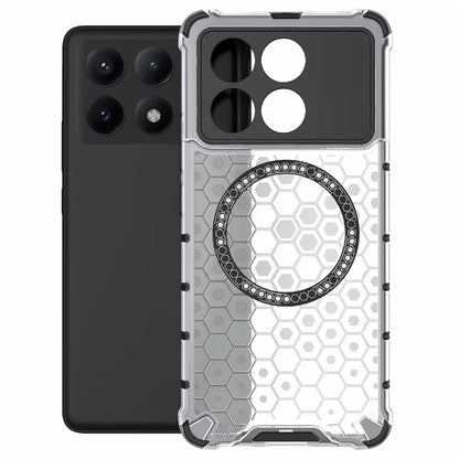 For Xiaomi Redmi K70E 5G / Poco X6 Pro 5G Magnetic Phone Case Honeycomb TPU+PC Back Cover