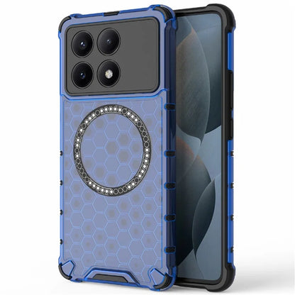 For Xiaomi Redmi K70E 5G / Poco X6 Pro 5G Magnetic Phone Case Honeycomb TPU+PC Back Cover